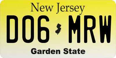 NJ license plate D06MRW