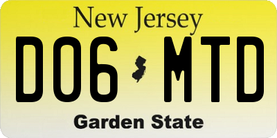 NJ license plate D06MTD