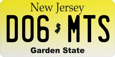NJ license plate D06MTS