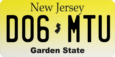 NJ license plate D06MTU