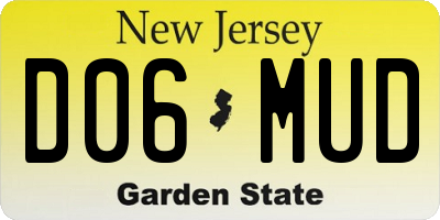 NJ license plate D06MUD