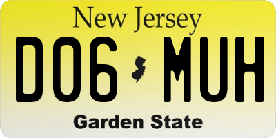 NJ license plate D06MUH