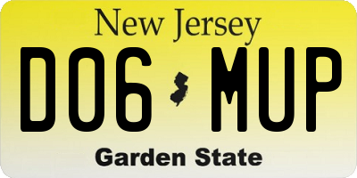 NJ license plate D06MUP