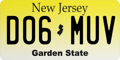 NJ license plate D06MUV