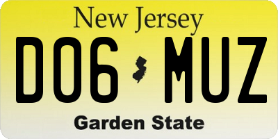 NJ license plate D06MUZ
