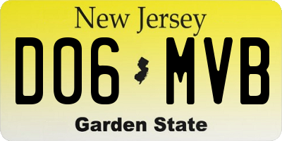 NJ license plate D06MVB