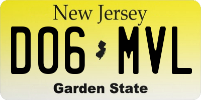 NJ license plate D06MVL