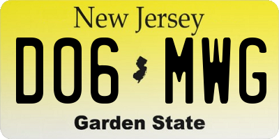 NJ license plate D06MWG