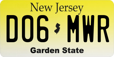 NJ license plate D06MWR