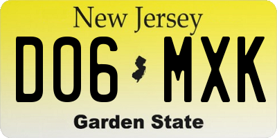 NJ license plate D06MXK