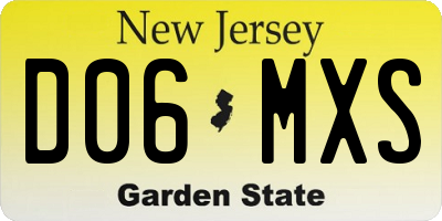 NJ license plate D06MXS