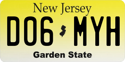 NJ license plate D06MYH