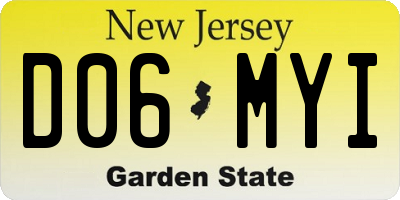 NJ license plate D06MYI