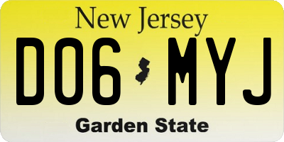 NJ license plate D06MYJ