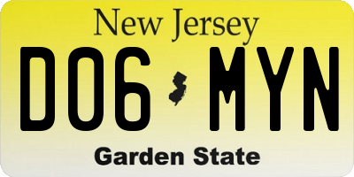 NJ license plate D06MYN