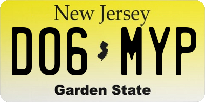 NJ license plate D06MYP
