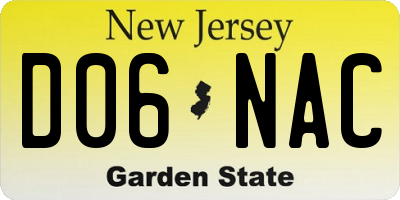 NJ license plate D06NAC