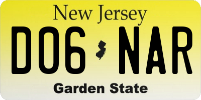 NJ license plate D06NAR