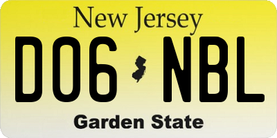 NJ license plate D06NBL
