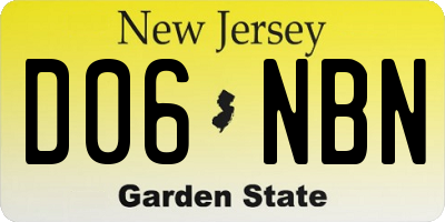 NJ license plate D06NBN