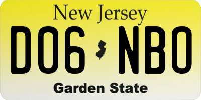 NJ license plate D06NBO