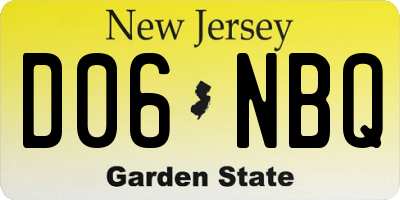 NJ license plate D06NBQ