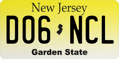 NJ license plate D06NCL