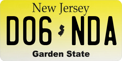 NJ license plate D06NDA
