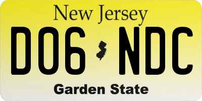 NJ license plate D06NDC