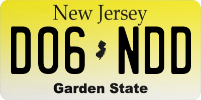 NJ license plate D06NDD