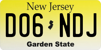 NJ license plate D06NDJ