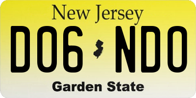 NJ license plate D06NDO