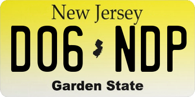 NJ license plate D06NDP