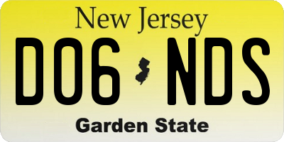 NJ license plate D06NDS