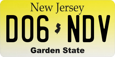 NJ license plate D06NDV