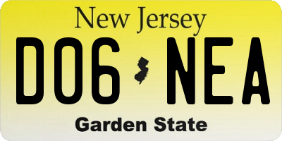 NJ license plate D06NEA