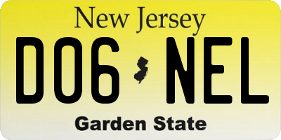 NJ license plate D06NEL