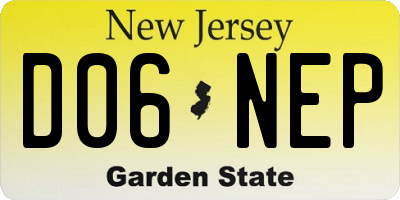 NJ license plate D06NEP