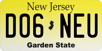 NJ license plate D06NEU