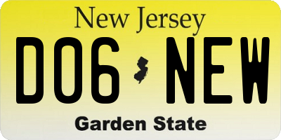 NJ license plate D06NEW