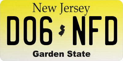 NJ license plate D06NFD