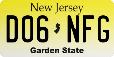 NJ license plate D06NFG