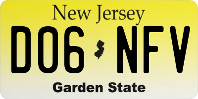 NJ license plate D06NFV