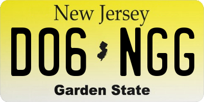 NJ license plate D06NGG