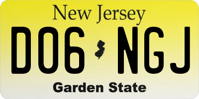 NJ license plate D06NGJ