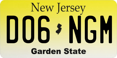NJ license plate D06NGM