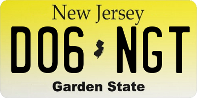 NJ license plate D06NGT