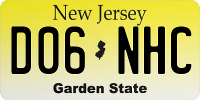 NJ license plate D06NHC