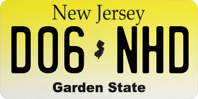 NJ license plate D06NHD