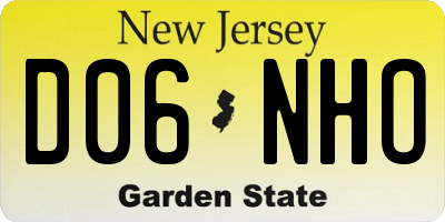 NJ license plate D06NHO